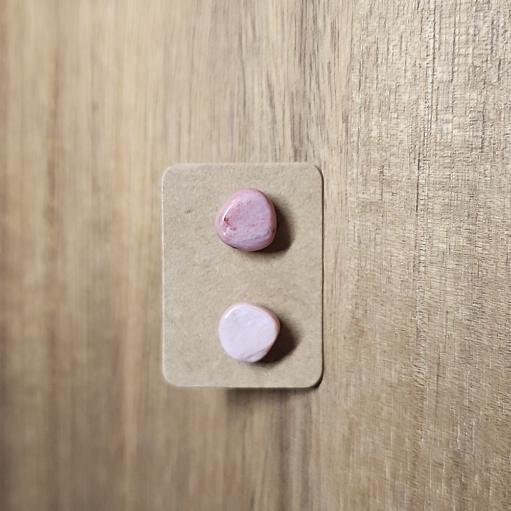 Rhodonite Stud Earrings - Picture 4 of 10